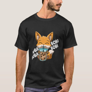 T-shirt Boba Boba Boba Boba Manga Bubble Tea Fox Anime