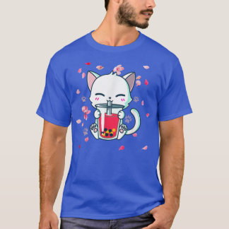 T-shirt Boba  Boba Cat Drinking Boba Cute Anime Girl Kawai