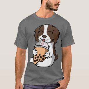 T-shirt Boba Bubble Milk Thé Anglais Springer Spaniel Chie