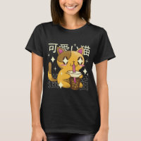 Boba Cat Kawaii Anime Japonaise Nourriture Filles 