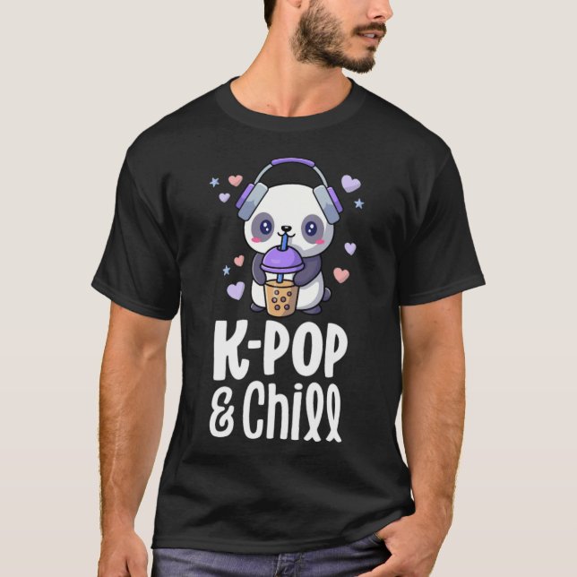 T-shirt Boba Et KPop Kawaii Panda Bubble Tea KPop falken (Devant)