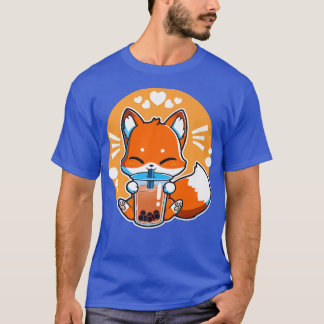 T-shirt Boba Fox Boire Kawaii Japonais Fox Bubble Lait
