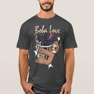 T-shirt Boba Love Anime Bubble Tea Sloth
