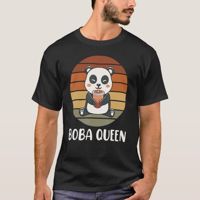 T-shirt Boba Queen Panda Bubble Tea Boba Tea (Devant)