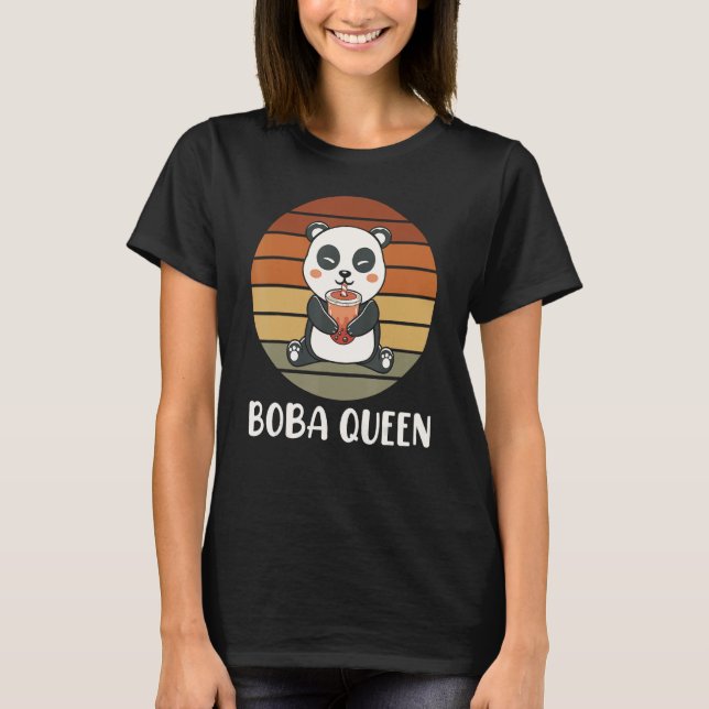 T-shirt Boba Queen Panda Bubble Tea Boba Tea (Devant)