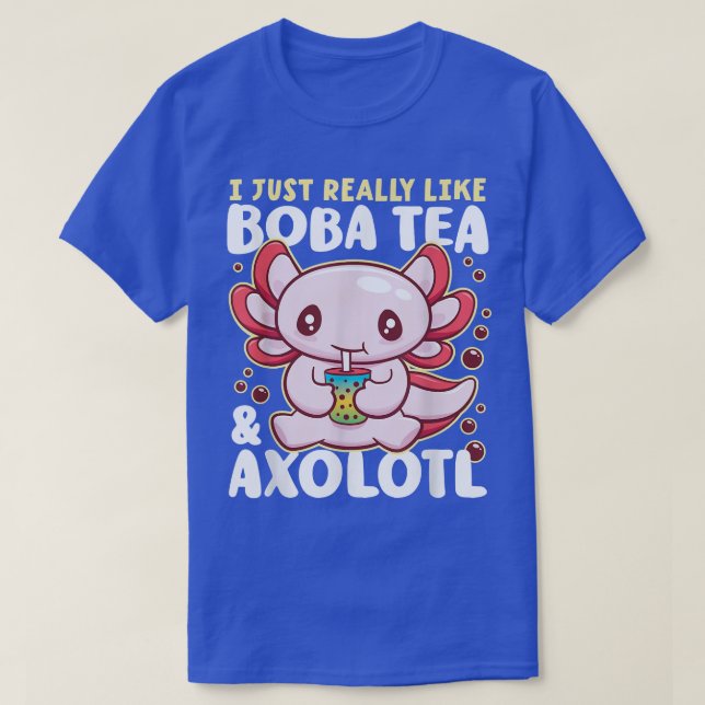 T-shirt Boba Tea Bubble Tea Axolotl - Kawaii Salamander Te (Design devant)