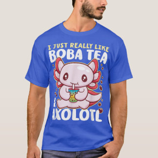 T-shirt Boba Tea Bubble Tea Axolotl - Kawaii Salamander Te