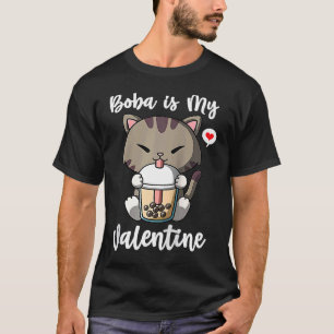 T-shirt Boba Tea est mon chat de la Saint-Valentin Anti Sa