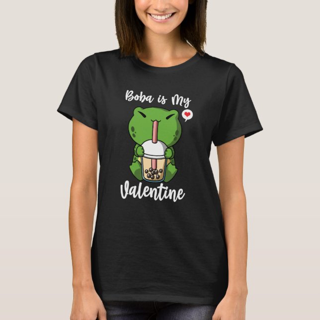 T-shirt Boba Tea is My Valentine Frog Anti Valentines Day (Devant)