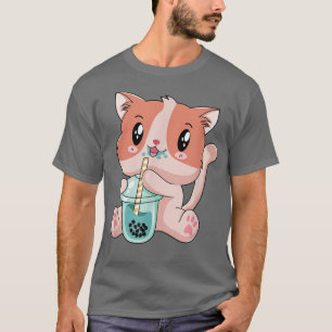 T-shirt Boba Thé de chat Bubble Thé Anime Kawaii Neko Tee