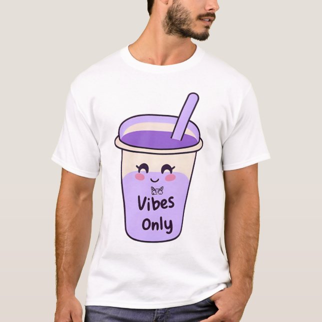 T-shirt Boba Vibes 🧋 uniquement | Cute Kawaii Bubble Tea  (Devant)