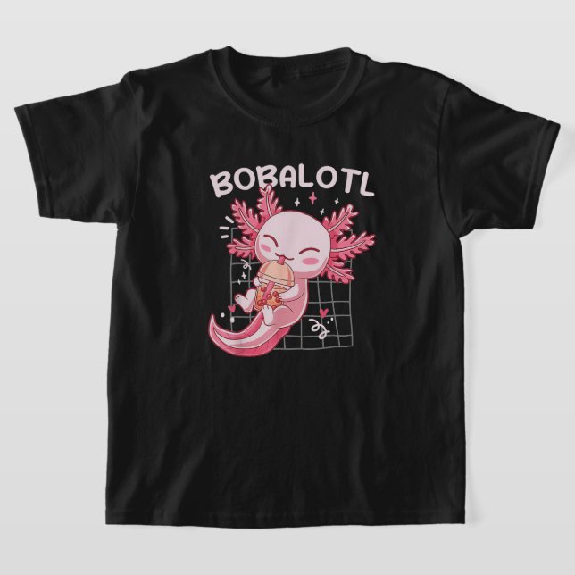 T-shirt Bobalotl Axolotl Boba Tea Bubble Anime Gift Girls  (Poser)