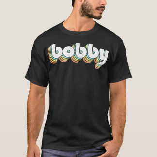 T-shirt Bobby Retro Typographie arc-en-ciel style défraîch