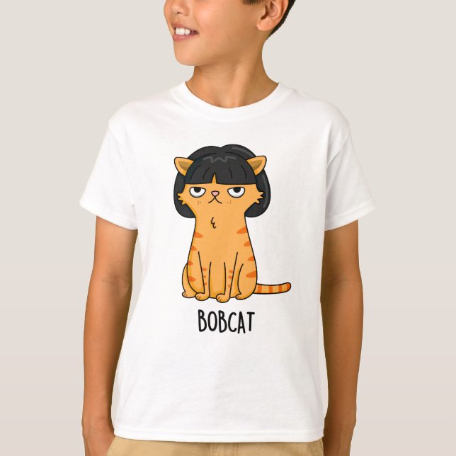 T-shirt Bobcat Funny Chat Bob Hair Pun (Devant)