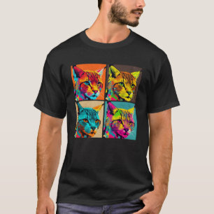 T-shirt Bobcat Illustration Pop Animaux Colorés Femmes Hom