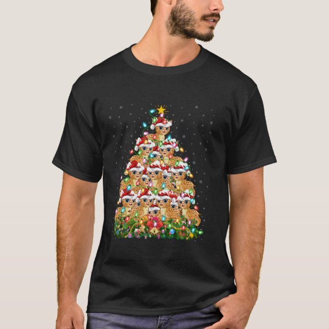 T-shirt Bobcat Xmas Tree Lighting Père Noël Bobcat Christm (Devant)
