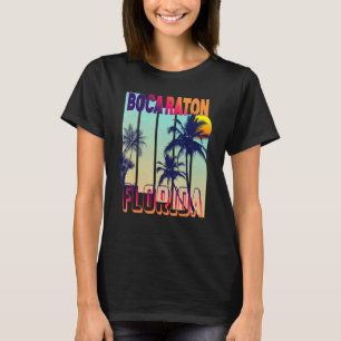 T-shirt Boca Raton Palm Tree Style Vintage