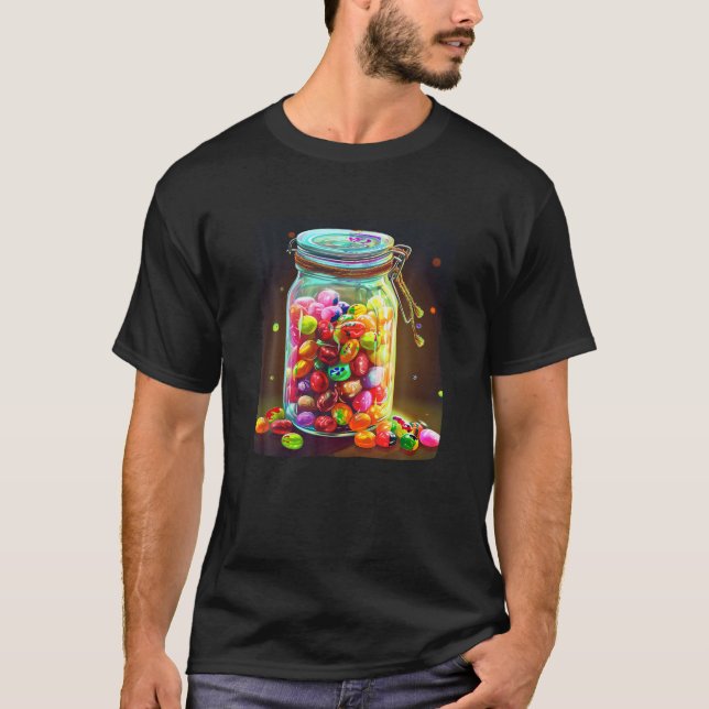 T-shirt bocal de mason cool plein de bonbons et de bonbons (Devant)