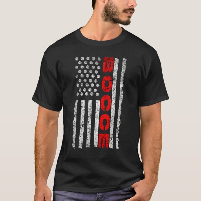 T-shirt Bocce Ball Player USA Flag Patriotic 1 (Devant)