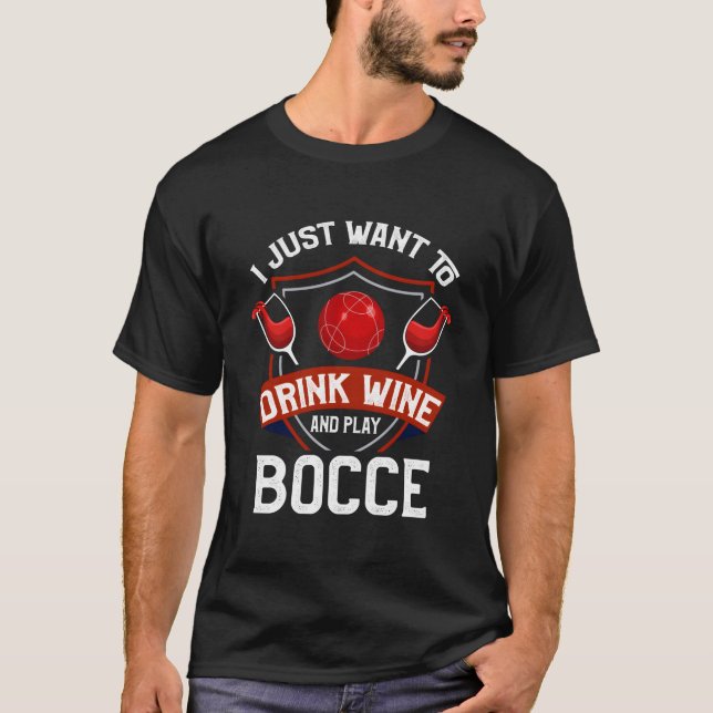 T-shirt Bocce Bocce Ball Wine Bocce Lecteur Bocce (Devant)