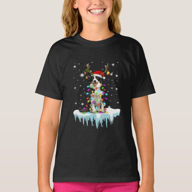 T-shirt Boder Colline Reindeer Noël présent (Devant)