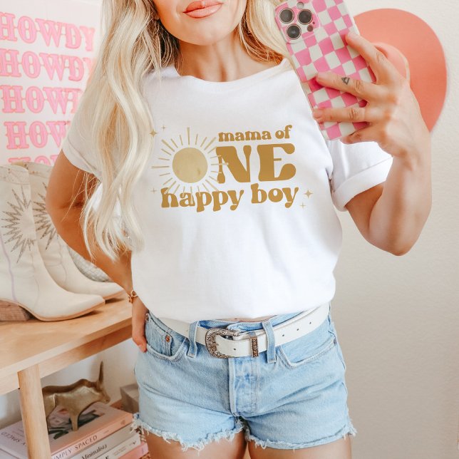 T-shirt BODHI Boho Sun Retro One happy Dude Mama (Créateur téléchargé)