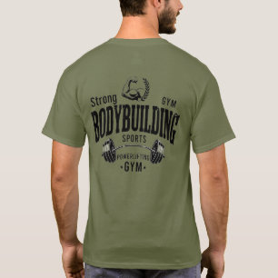 T-shirt body building kaki