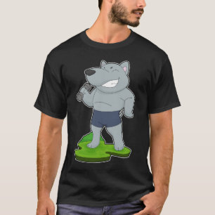 T-shirt Bodybuilder de chien Dumbbell Bodybuilding