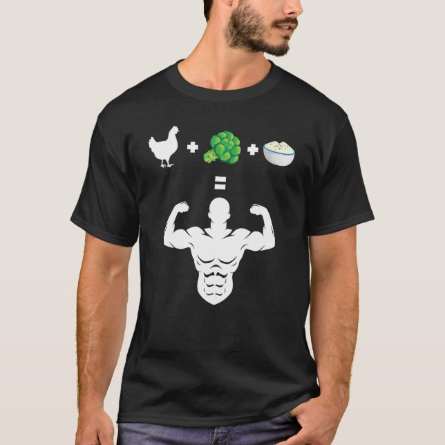 T-shirt Bodybuilder de poulet Brocoli Rice Fun Broccoli Lo (Devant)