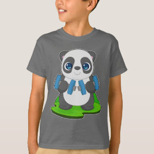 T-shirt Bodybuilder Panda Dumbbell Bodybuilding