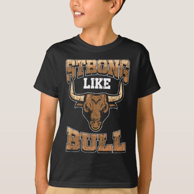 T-shirt Bodybuilding - Fitness Cadeau Fort Comme Bull Gym  (Devant)