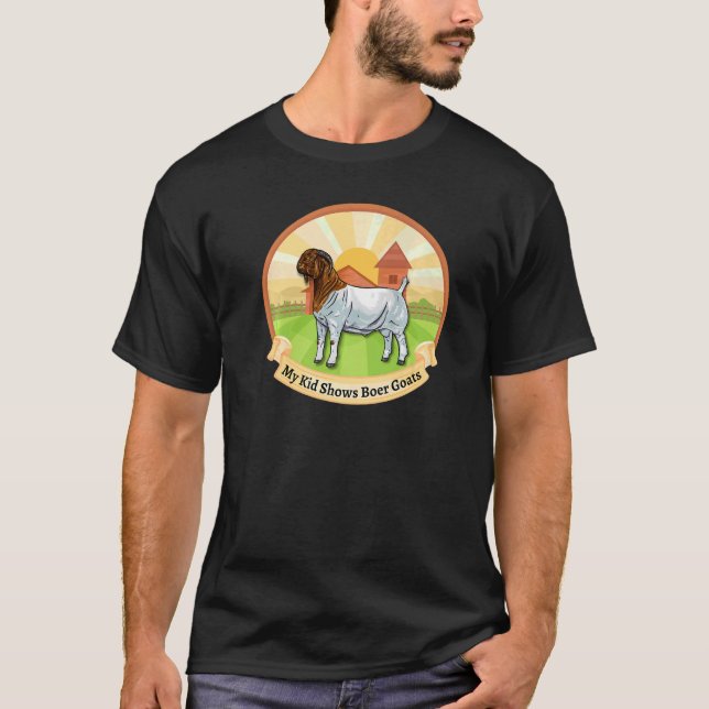 T-shirt Boer Chèvre Farm My Kid Montre Chèvres Boer (Devant)