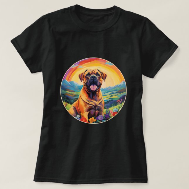 T-shirt Boerboel Rainbow Bridge Cute sud-africain Mastiff (Design devant)