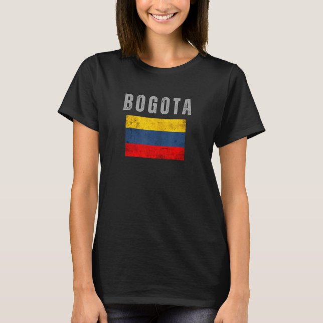 T-shirt Bogota Flag Pride Distressed Colombia Orgullo Parc (Devant)