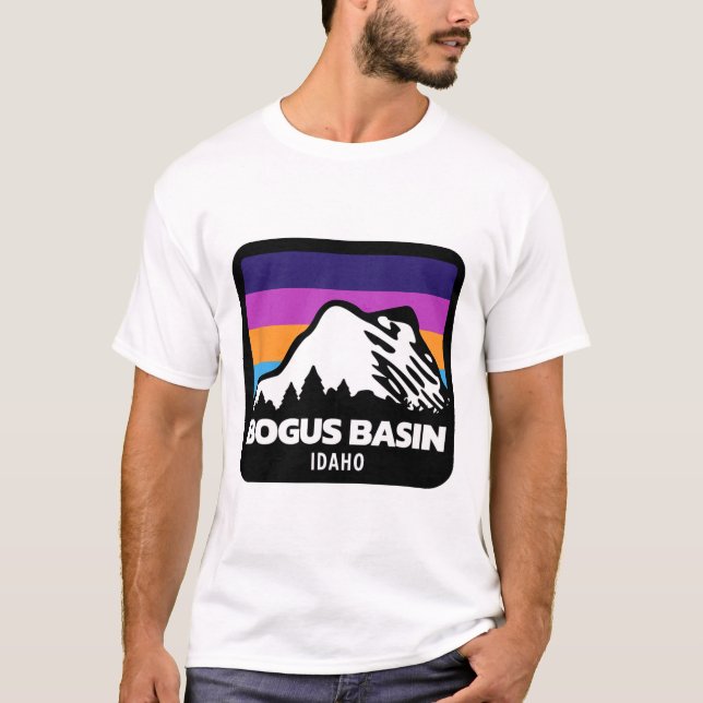 T-shirt Bogus Sin Idaho Ski Snowboard Montagnes Fami (Devant)