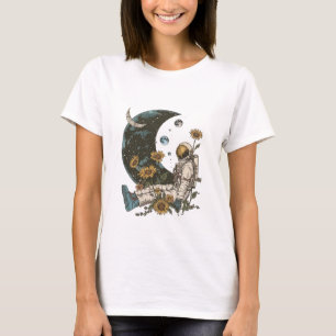 T-shirt Boho Celestials Lune Astronaute dans l'Espace