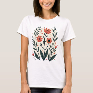 T-shirt Boho Chic Floral Tee - Vintage Bohemian Style Tee