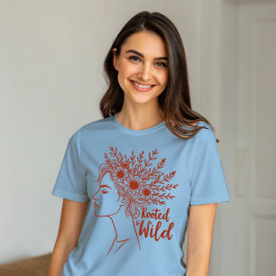T-shirt Boho Femme Fleur sauvage Cheveux Botanique Femme
