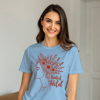 T-shirt Boho Femme Fleur sauvage Cheveux Botanique Femme