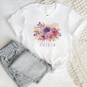 T-shirt Boho Fleur sauvage botanique personnalisé