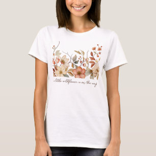 T-shirt Boho Fleur sauvage Floral Baby shower blanc