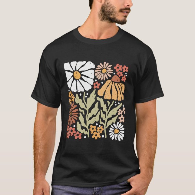 T-shirt Boho Fleur sauvage Plantes Jardinage Fleurs Nature (Devant)