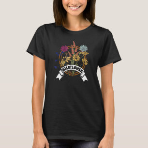 T-shirt Boho Fleurs Sauvages Couleurs Rétro Et Design