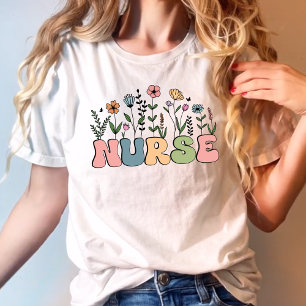 T-shirt Boho Floral cadeau Super pour une infirmière