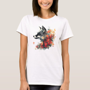 T-shirt Boho Floral Fox Faune Nature