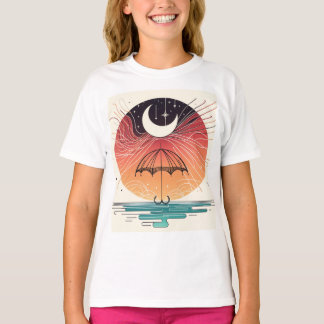 T-shirt Boho Moon & Stars Dreamy Line Tee Design