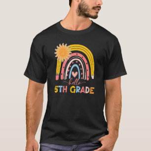 T-shirt Boho Rainbow Bonjour Enseignant de 5e année Premie