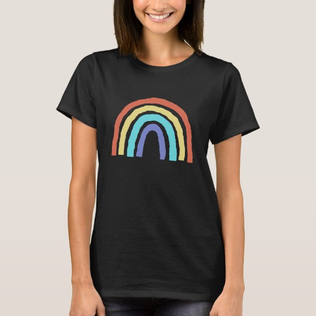 T-shirt Boho Rainbow Pride LBGTQIA Pocket (Devant)