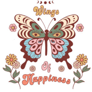 T-shirt Boho Retro Butterfly Wings