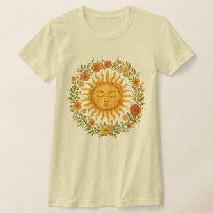 T-shirt Boho Spirituel Soleil Vêtements Hippies Célestes
